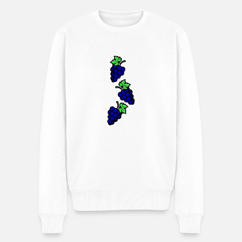 Weintrauben Symbol Trauben - Männer Premium Bio Pullover - Weiß