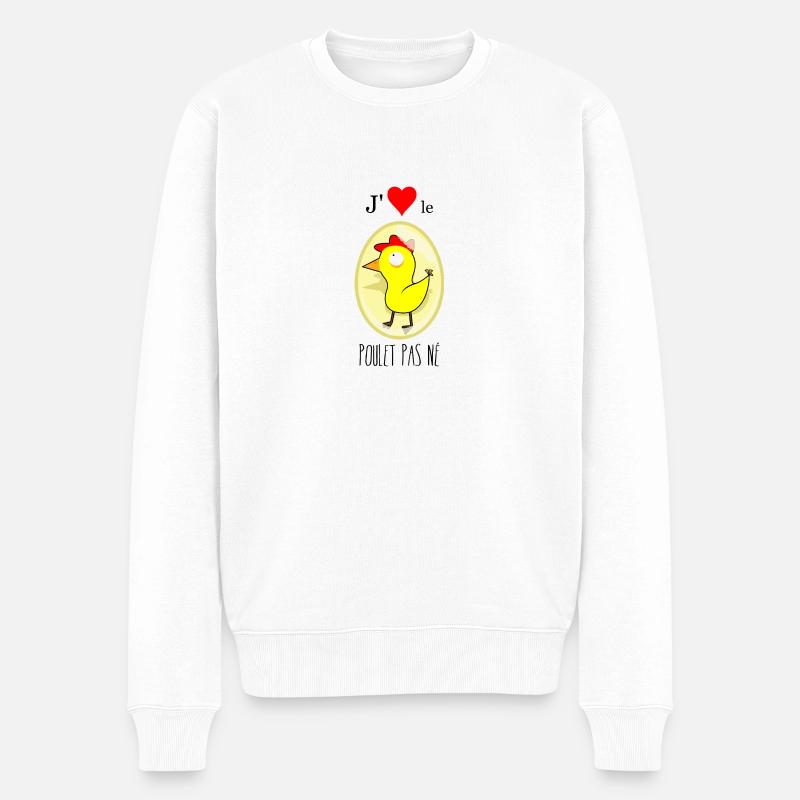 j'aime le poulet pas né - Pull Premium bio Homme - blanc