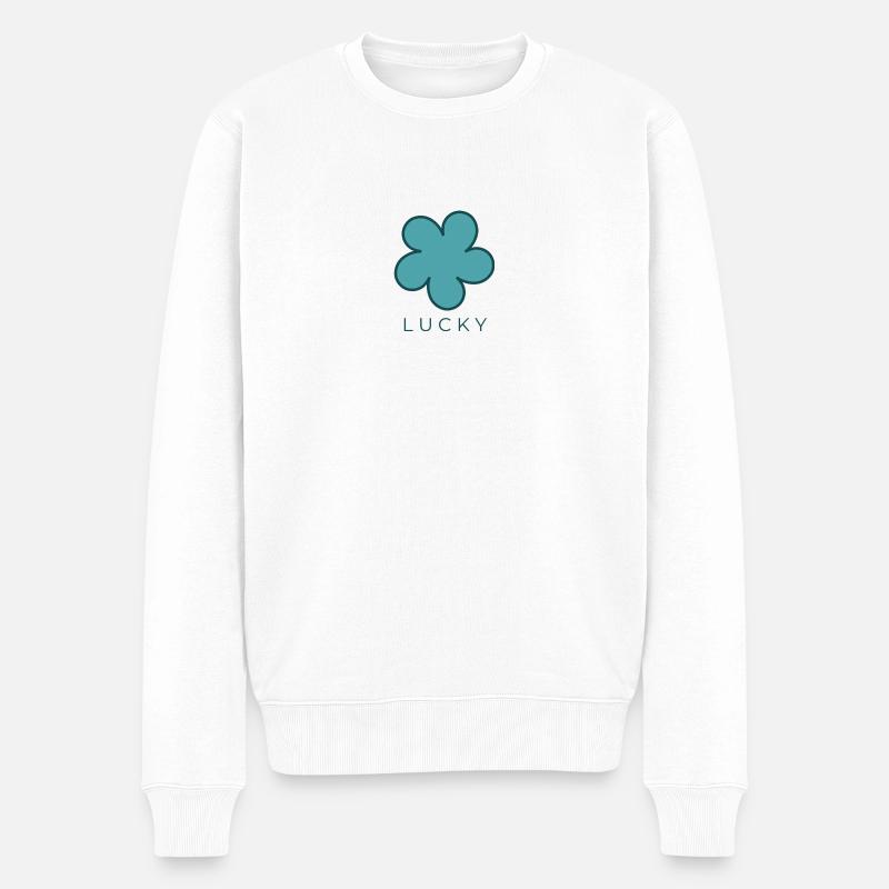 Trèfle lucky - Pull Premium bio Homme - blanc
