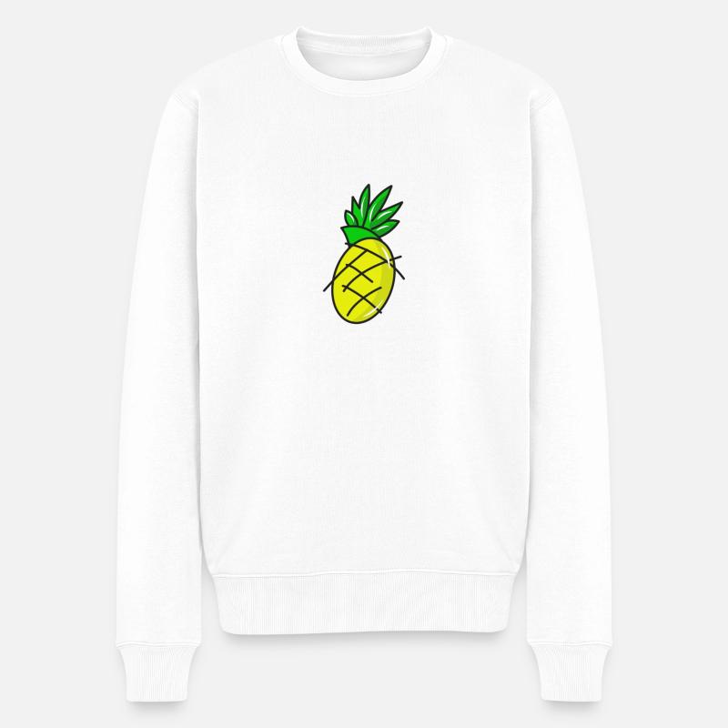 Ananas - Männer Premium Bio Pullover - Weiß