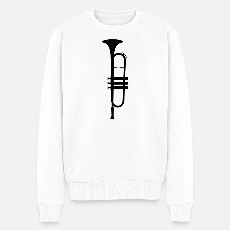 Trompete - Männer Premium Bio Pullover - Weiß