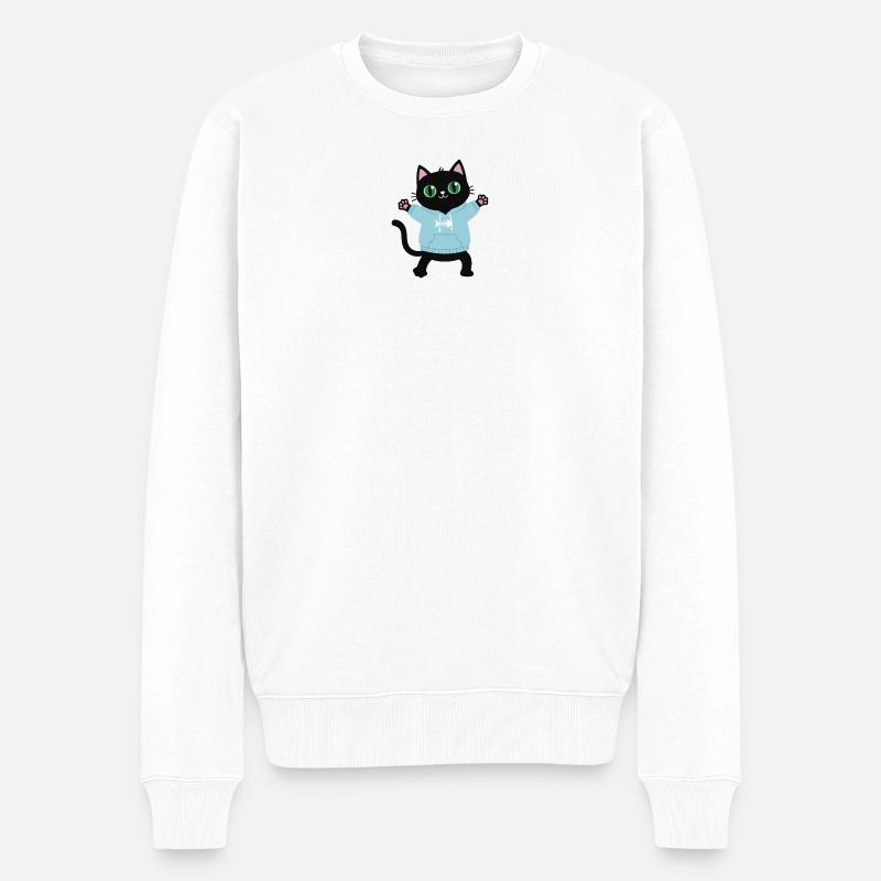 Lass dich umarmen. Kätzchen will gedrückt werde. - Männer Premium Bio Pullover - Weiß