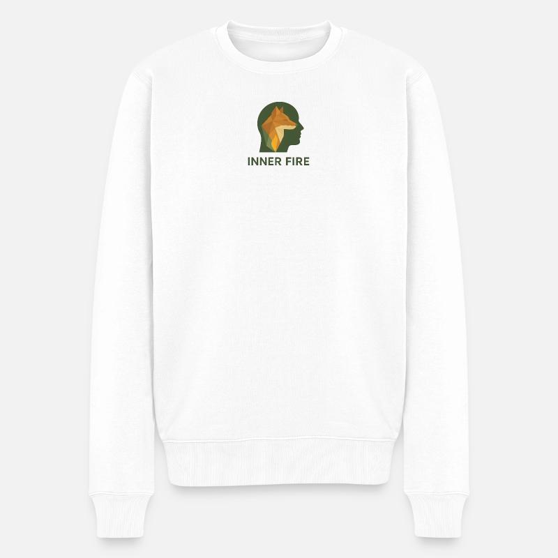 Feu intérieur – La lueur intérieure - Pull Premium bio Homme - blanc