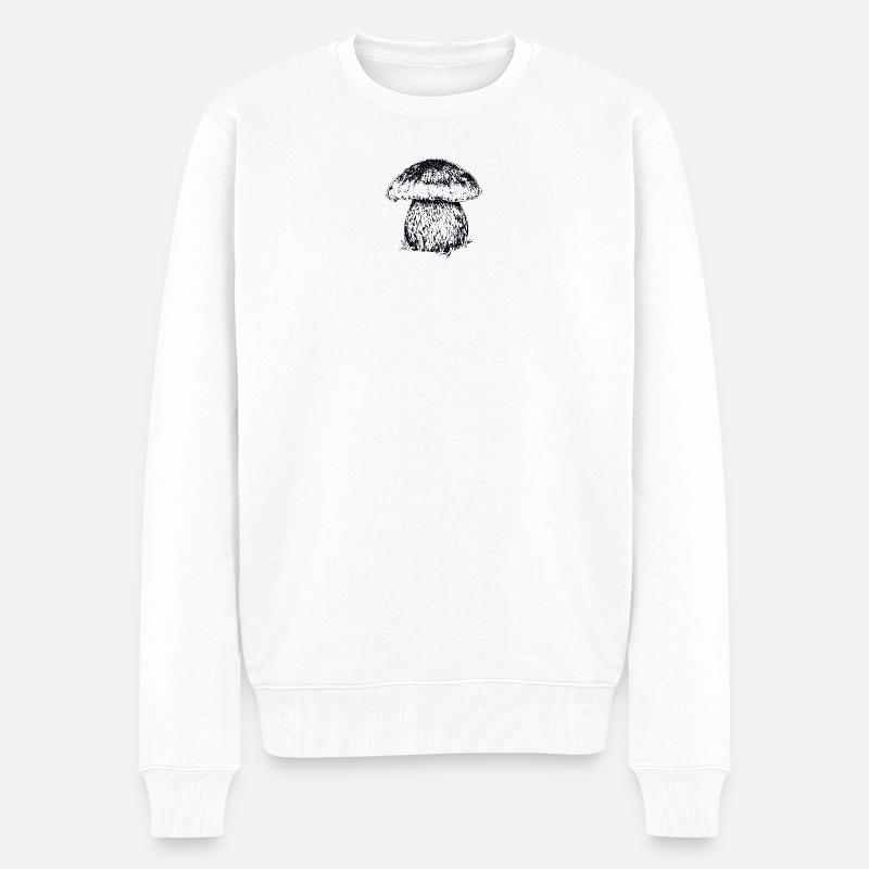 STEINPILZ - Männer Premium Bio Pullover - Weiß