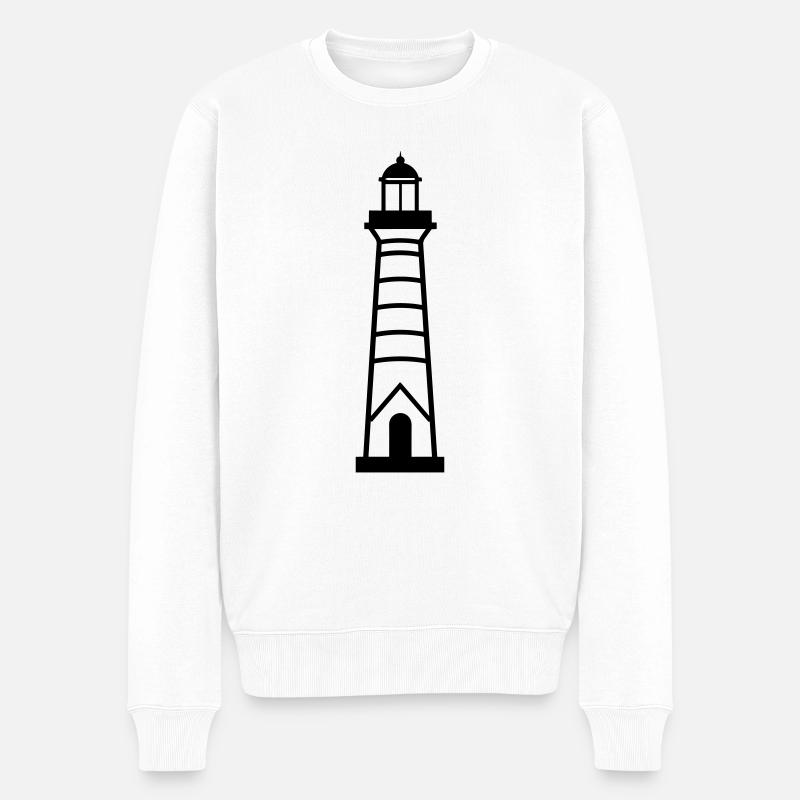 Leuchtturm - Männer Premium Bio Pullover - Weiß