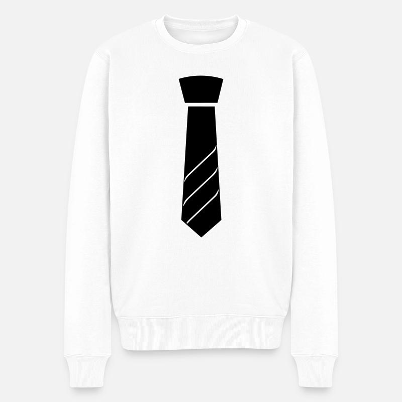 Cravate - Pull Premium bio Homme - blanc