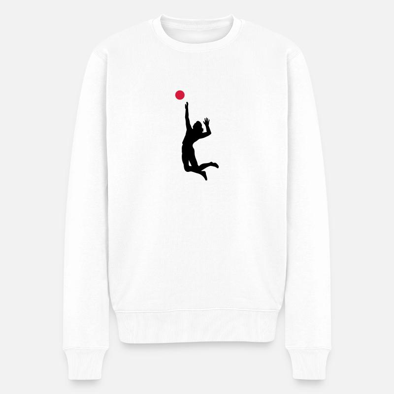 volleyball - Männer Premium Bio Pullover - Weiß