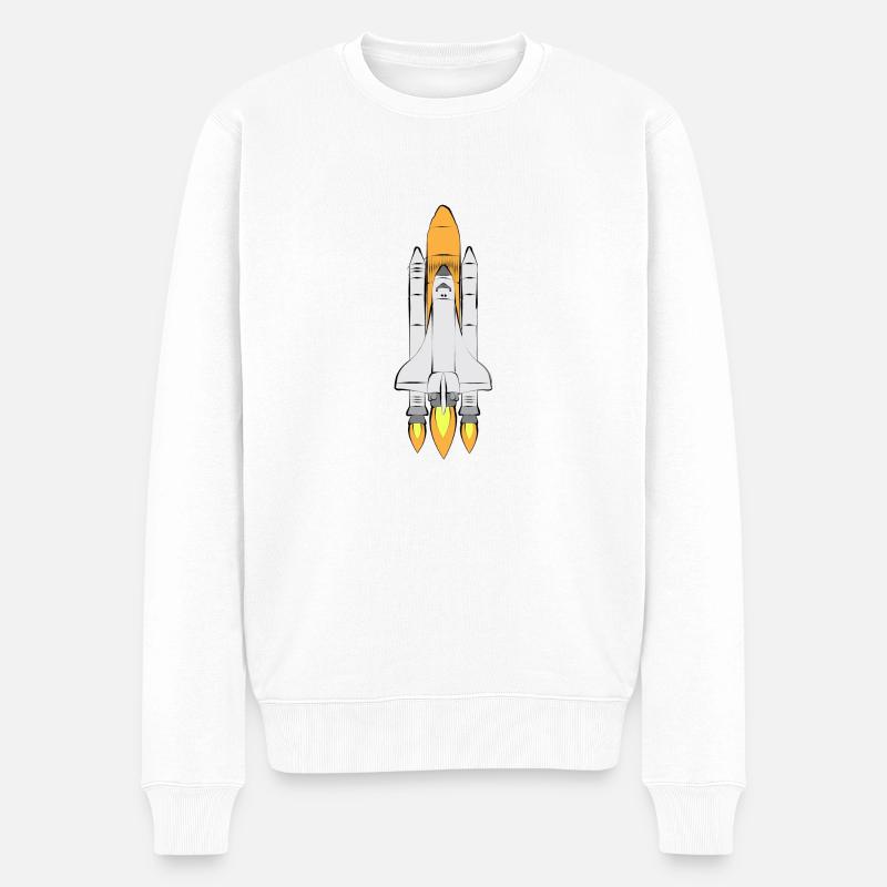 Space Shuttle - Männer Premium Bio Pullover - Weiß