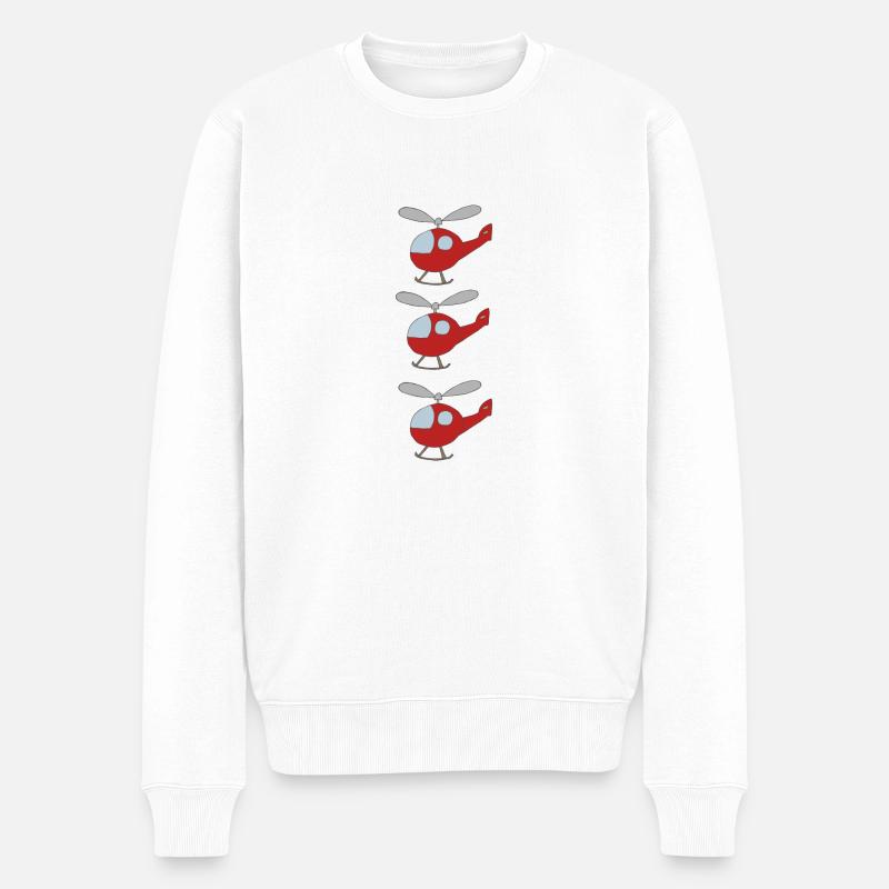Hélicoptère 3x - Pull Premium bio Homme - blanc