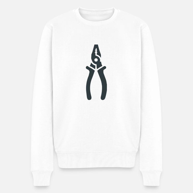werkzeug zange - Männer Premium Bio Pullover - Weiß