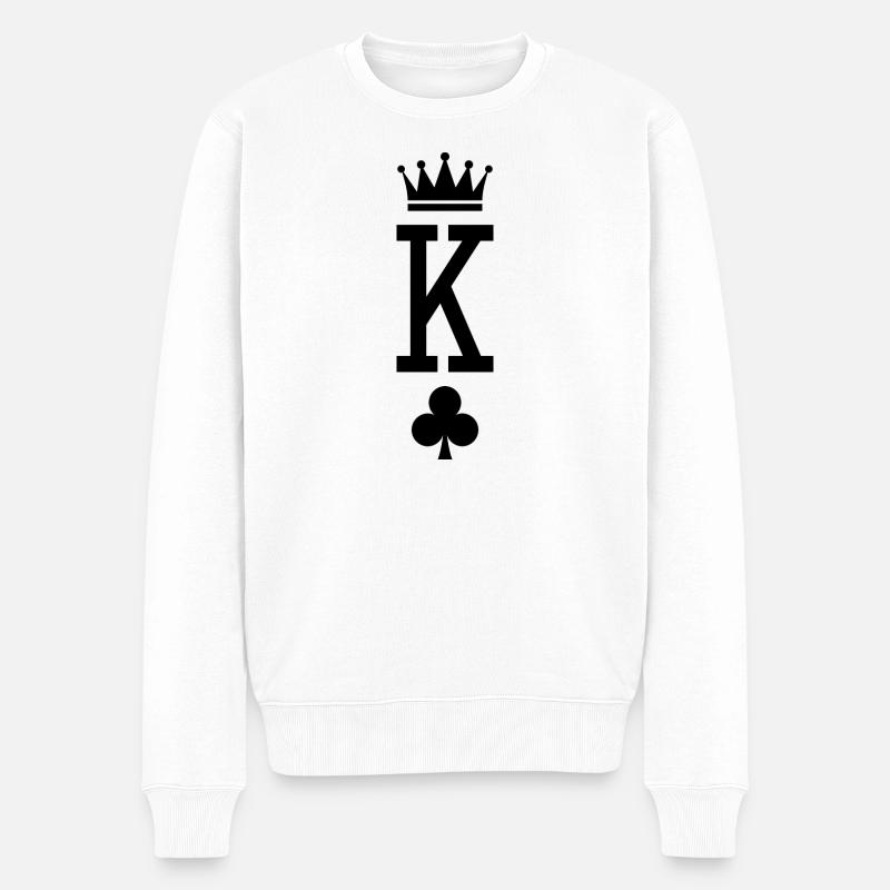 König der Karten - Männer Premium Bio Pullover - Weiß