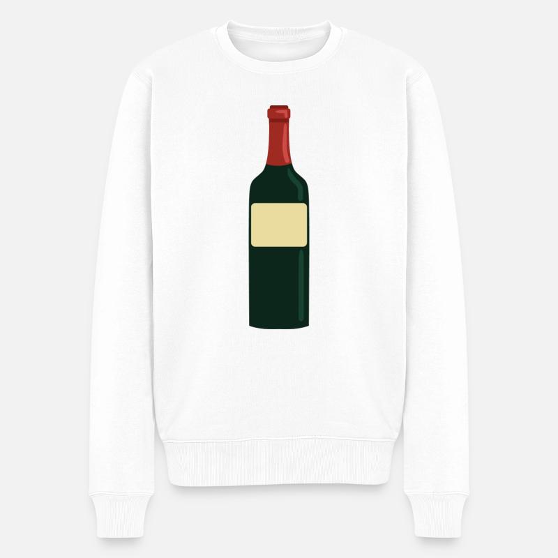 Bouteille de vin - Pull Premium bio Homme - blanc