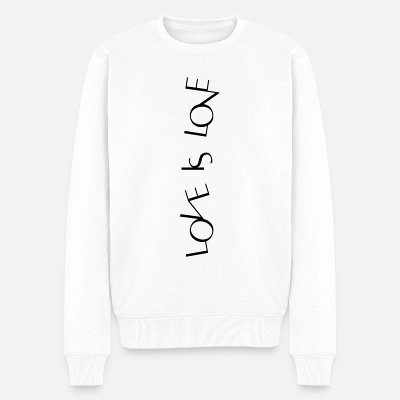 Love Is Love - Männer Premium Bio Pullover - Weiß