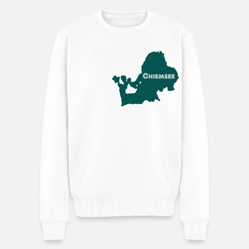 Chiemsee Silhouette - Männer Premium Bio Pullover - Weiß