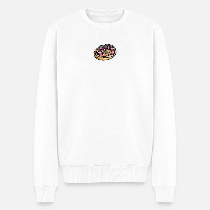 Mettbrötchen Mett - Männer Premium Bio Pullover - Weiß