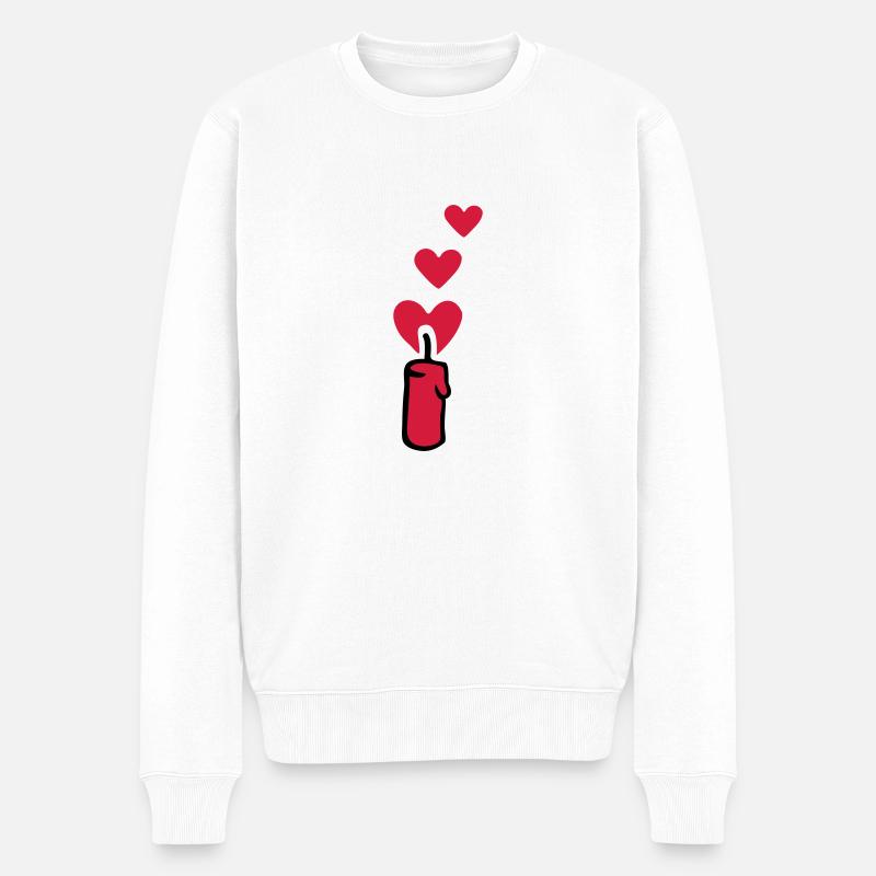 Bougie Coeur 2 - Pull Premium bio Homme - blanc