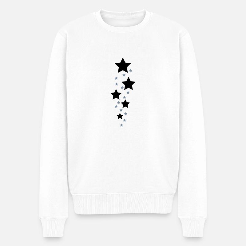 sterne - Männer Premium Bio Pullover - Weiß
