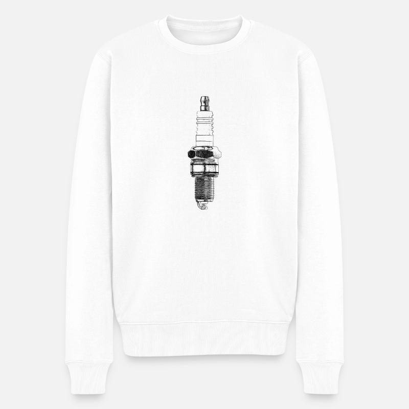 Zündkerze - Männer Premium Bio Pullover - Weiß