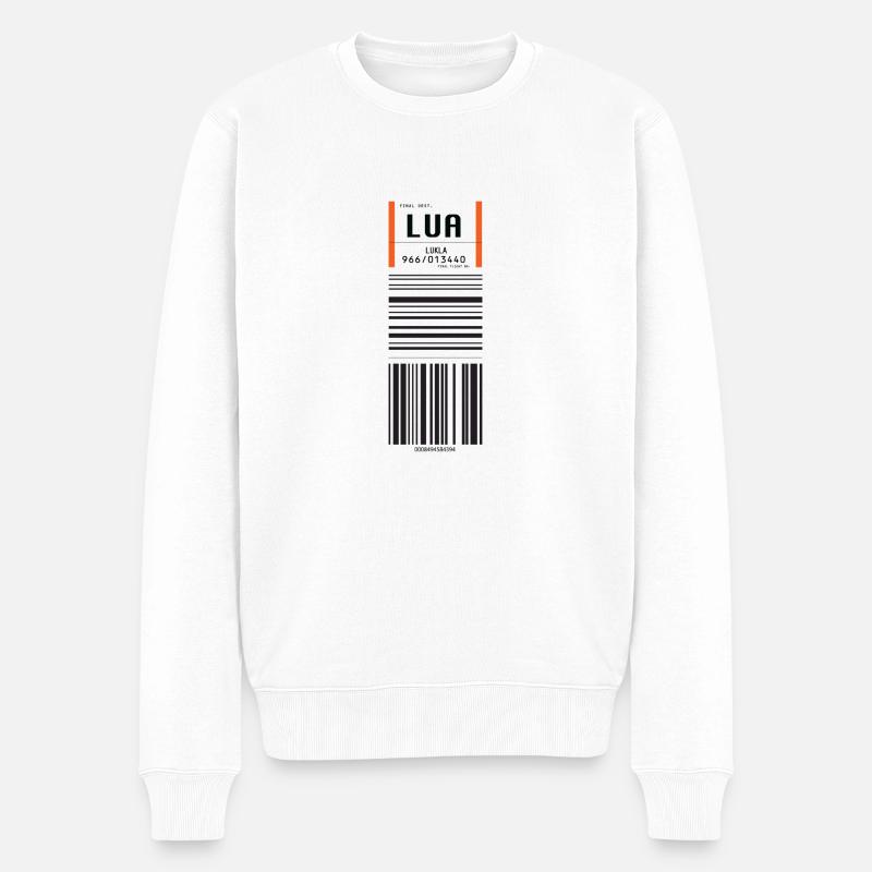 Flughafen Lukla Nepal - Männer Premium Bio Pullover - Weiß