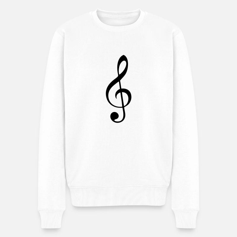 cle Boden Noten - Männer Premium Bio Pullover - Weiß