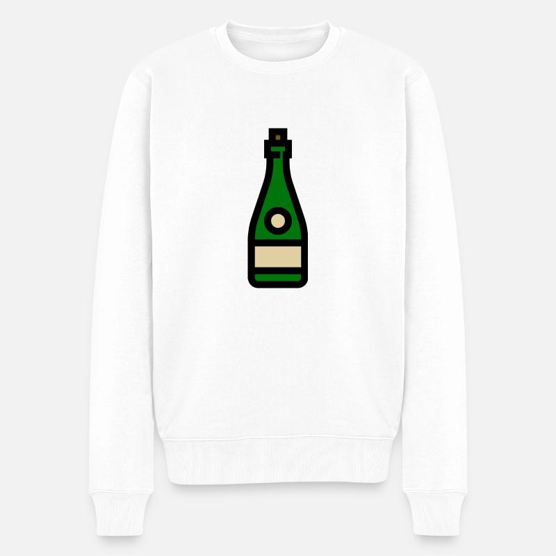 Champangnerglas, Sekt, Sektglas - Männer Premium Bio Pullover - Weiß
