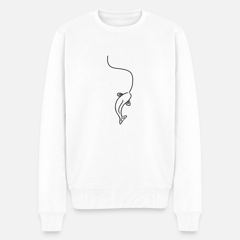 angeln___f1 - Männer Premium Bio Pullover - Weiß