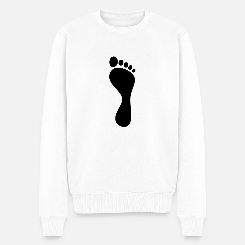 fuss_rechts - Männer Premium Bio Pullover - Weiß