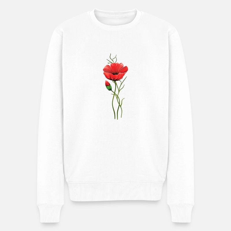 Blumen - Männer Premium Bio Pullover - Weiß