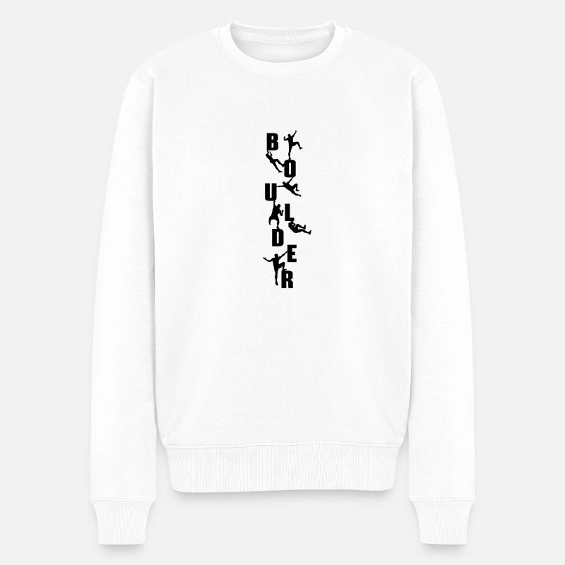boulderer - Pull Premium bio Homme - blanc
