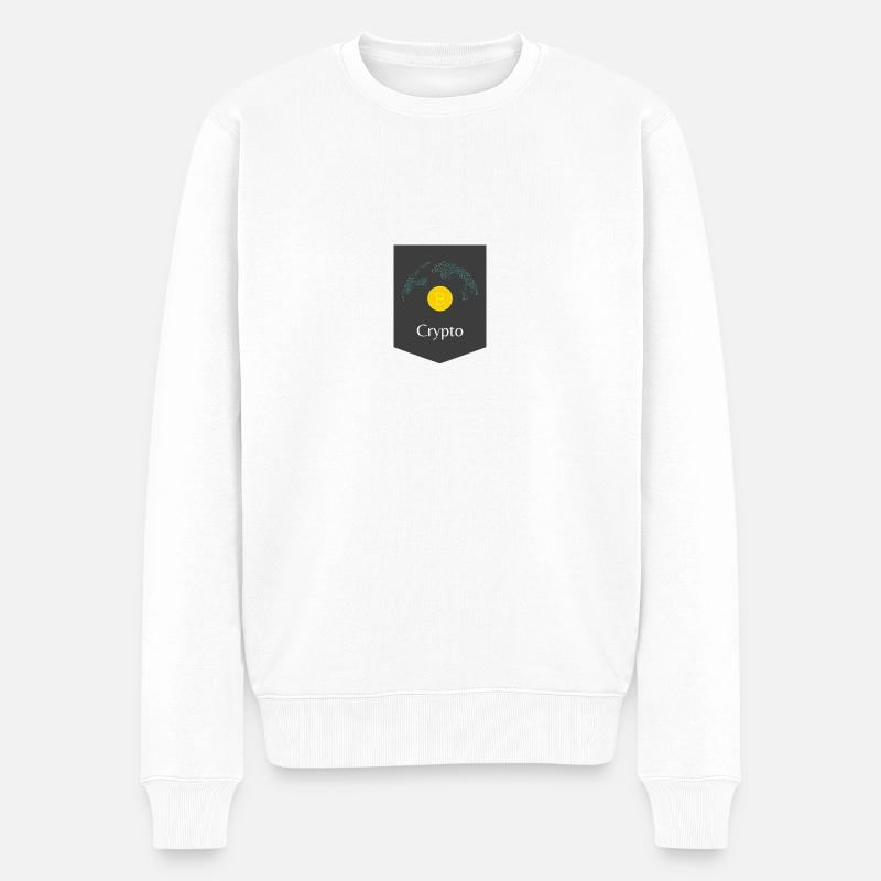 Crypto - Männer Premium Bio Pullover - Weiß