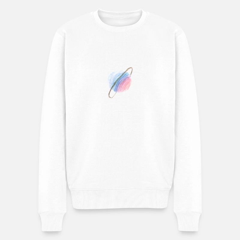 Planète bleu-violet - Pull Premium bio Homme - blanc