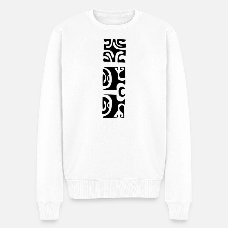 MANA - BLACK - Männer Premium Bio Pullover - Weiß