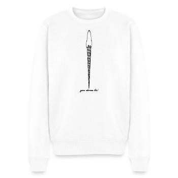 ganz dünnes Eis - Männer Premium Bio Pullover - Weiß - Vorne - Thijin (182cm)