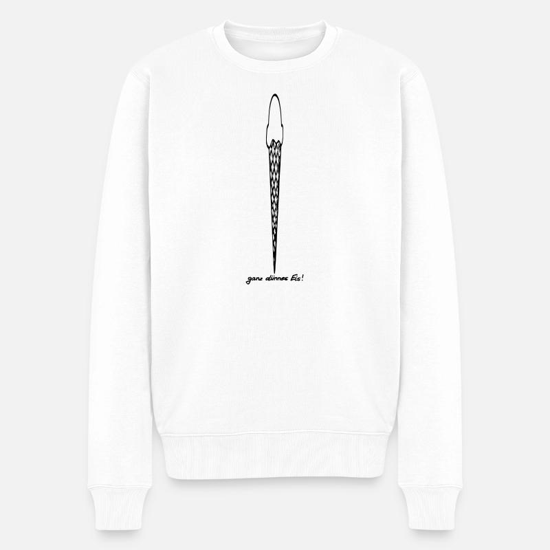 ganz dünnes Eis - Männer Premium Bio Pullover - Weiß