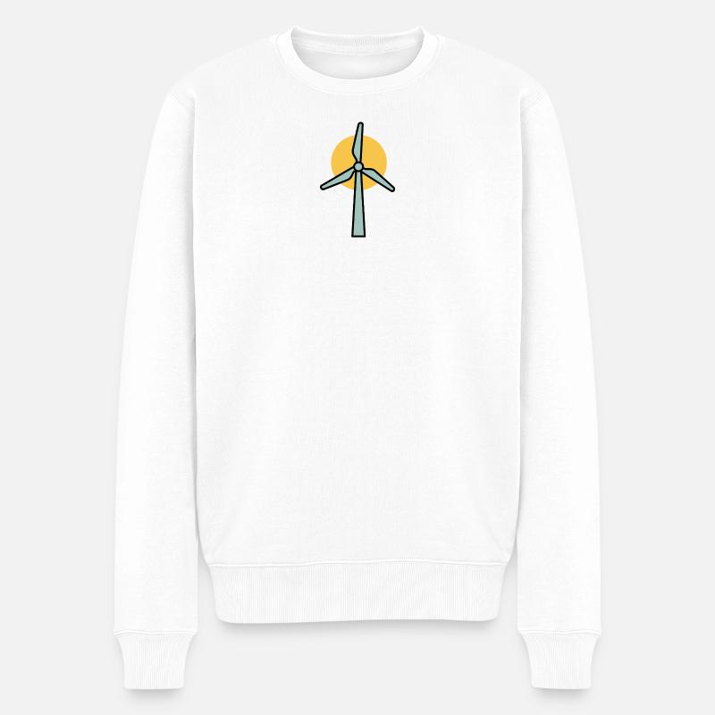 Éolienne | Déclaration sur l’énergie renouvelable - Pull Premium bio Homme - blanc