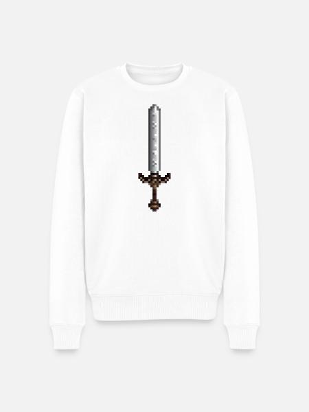 Schwert-Pixelkunst im Retro-Stil 8-Bit-Stil - Männer Premium Bio Pullover - Weiß