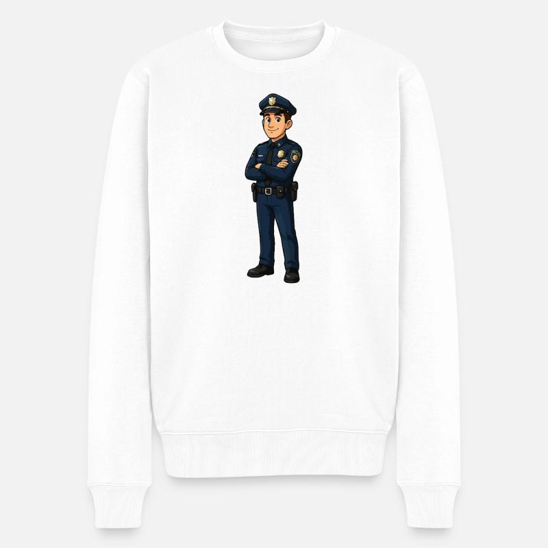 Illustration d’un policier en service - Pull Premium bio Homme - blanc