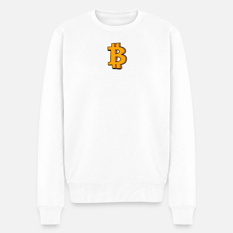Symbole Bitcoin - Pull Premium bio Homme - blanc