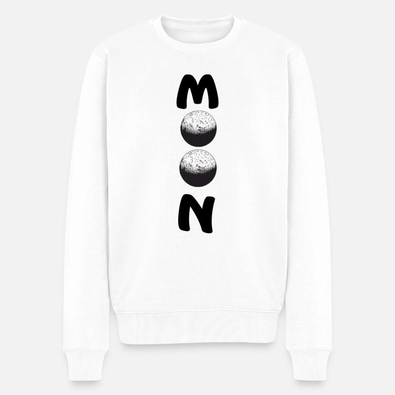 lune MOON MOON - Pull Premium bio Homme - blanc