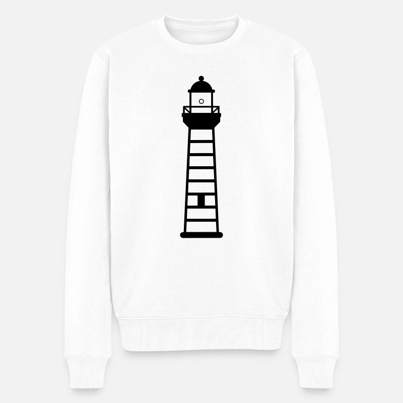 Leuchtturm - Männer Premium Bio Pullover - Weiß