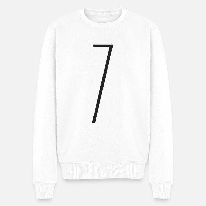 7 - Männer Premium Bio Pullover - Weiß