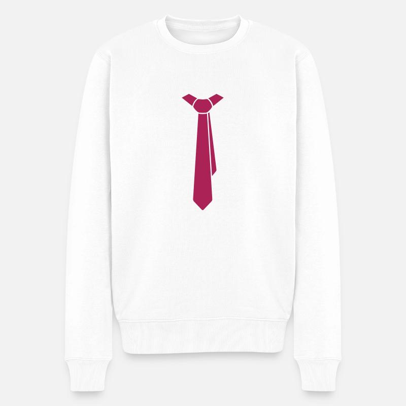 Cravate - Pull Premium bio Homme - blanc