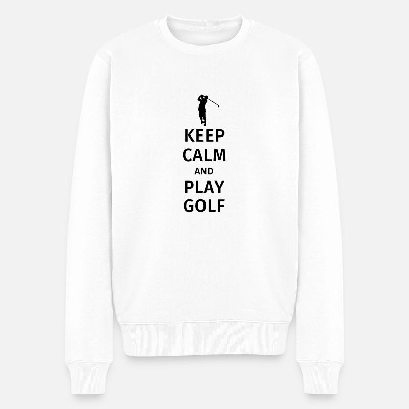 Keep Calm and Play Golf - Økologisk premium-sweatshirt til mænd - hvid