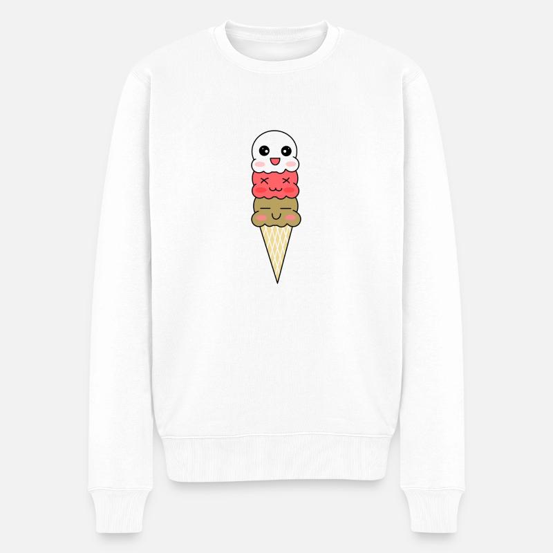 crème glacée - Pull Premium bio Homme - blanc