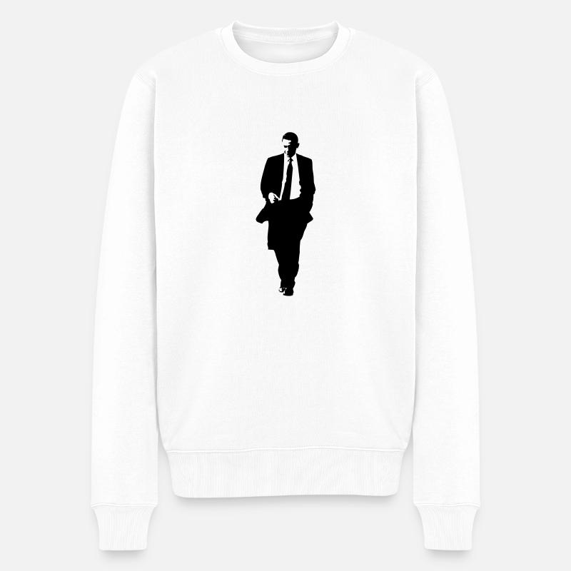 obama - Männer Premium Bio Pullover - Weiß