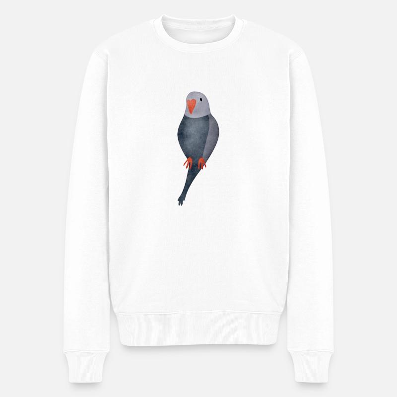 Wellensittich - Männer Premium Bio Pullover - Weiß