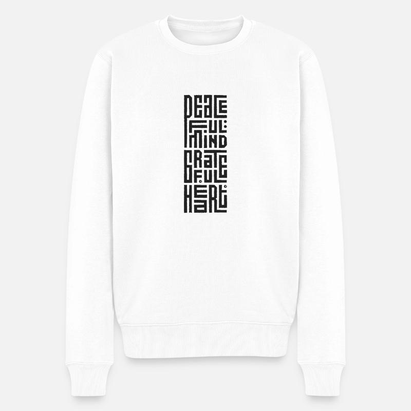Peace transparent - Männer Premium Bio Pullover - Weiß