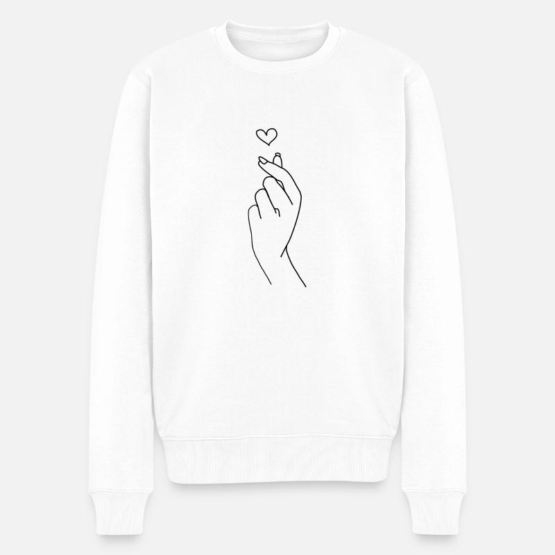 La main saisit le cœur - Pull Premium bio Homme - blanc