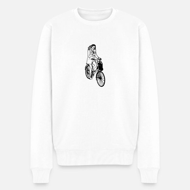 Bike Lady - Pull Premium bio Homme - blanc