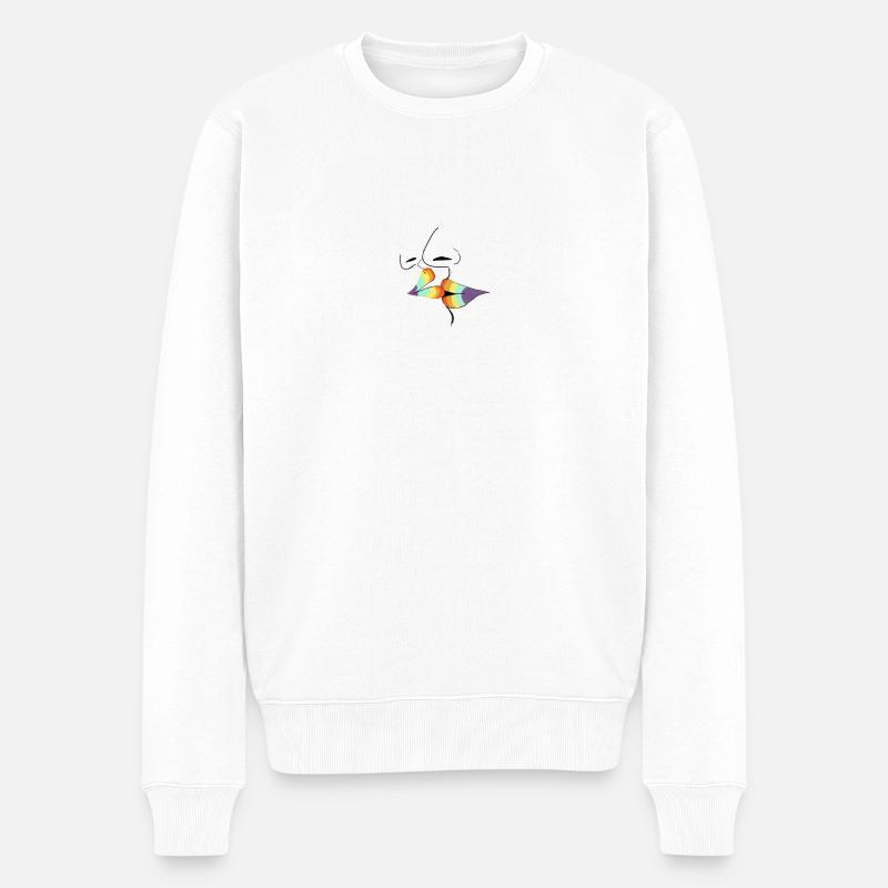 arc en ciel - Pull Premium bio Homme - blanc